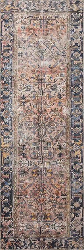 Loloi Chris Loves Julia Jules Collection JUL-02 Terracotta/Multi 7'-6'' x 9'-6'', .13" Pile Height, Area Rug