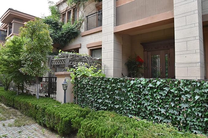 GLANT Expandable Fence Privacy Screen for Balcony Patio Outdoor,Decorative Faux Ivy Fencing Panel,Artificial Hedges (Single Sided Leaves)