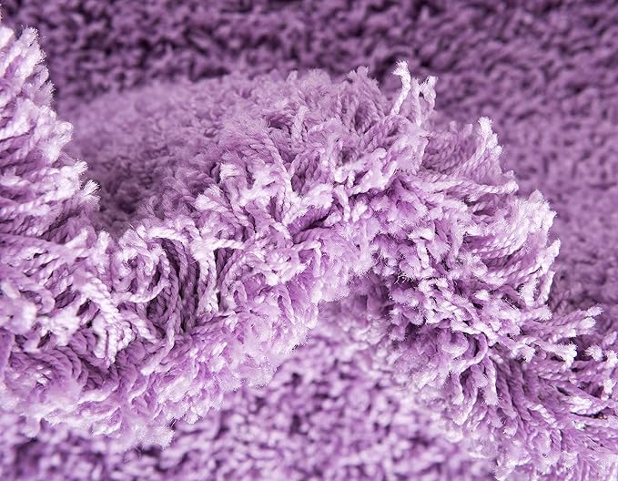 Unique Loom Solid Shag Collection Area Rug (2' 7" x 10' Runner, Lilac)
