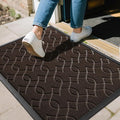 Yimobra Outdoor Mats for Front Door 29.5x17, All-Season Waterproof Doormat Outdoor Entrance, Heavy Duty Non-Slip Outside Door Mat for Garage Patio Proch Entryway Indoor, Coffee