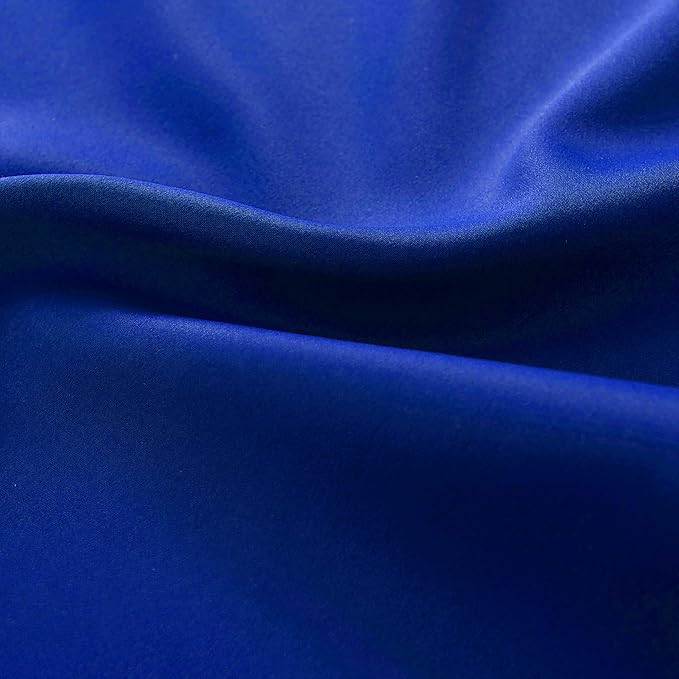 DONREN 90 Inch Curtains Blackout Thermal Insulated Rod Pocket Curtain Panels for Living Room (52 W x 90 L,2 Panels,Royal Blue)