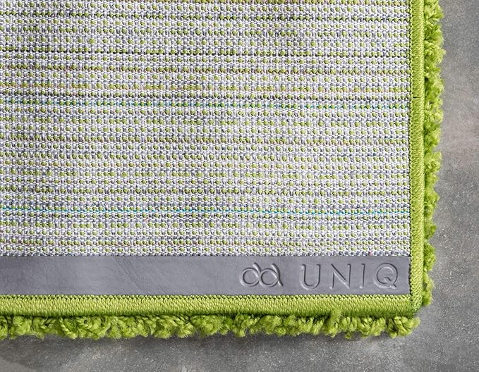 Unique Loom Solid Shag Collection Area Rug (10' x 13' Rectangle, Grass Green)