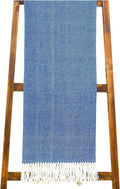 Alashan Cashmere Cotton Acrylic Adirondack Herringbone Woven Throw - Blue Cashmere Throw