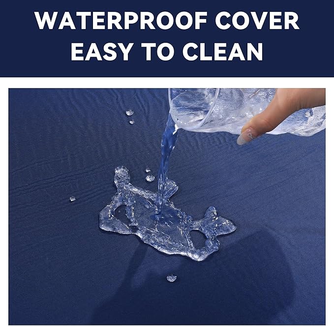 MABOZOO Fall Mats for Elderly, 70"*24"*2" Waterproof Bi-Fold Floor Mat Beveled Bedside Floor Mat Reduce Risk for Elderly & Hospital Patients (Blue