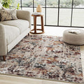 Modern Area Rug 3x5 Machine Washable Entryway Entrance Carpet Red Brown Multi Kitchen Mat Non Slip Indoor Accent Neutral Abstract Distressed Throw Rug for Dining Living Room Office Bedroom