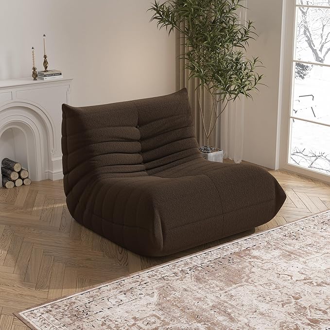Bean Bag Chair, Memory Foam Bean Bag Sofa Large Bean Bag Chair for Adults, Bean Bag Chairs for Teens with High Density Comfortable Foam, Memory Foam Lazy Sofa for Living Room, Bedroom (Coffee)
