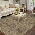 5x7 Vintage Area Rug Brown Washable Living Room Large Non Slip Carpet Bedroom Indoor Office Low Pile Traditional Distressed Retro Floral Accent Rug for Dining Room Bathroom Kitchen