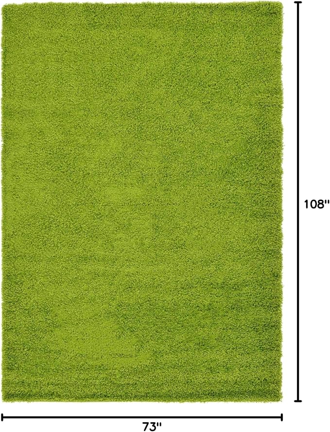 Unique Loom Solid Shag Collection Area Rug (6' 1" x 9' Rectangle, Grass Green)