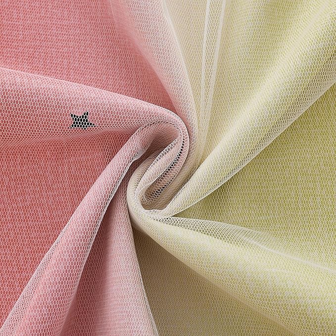XiDi Pink & Rainbow Curtains for Kids & Girl Room - Blackout, Unicorn Wall Decals, Purple & Yellow, 34x84 Inch, 1 Panel