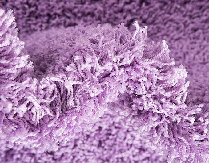 Unique Loom Solid Shag Collection Area Rug (2' 6" x 16' 5" Runner, Lilac)