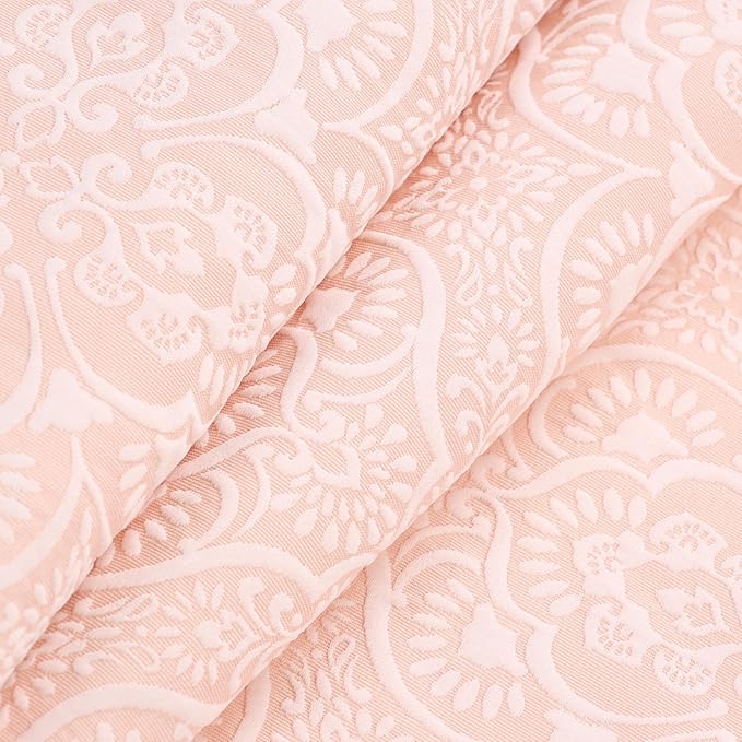 Superior 3 Piece Bedspread Set, Home Bed Decor, Decorative Bed Spread, 2 Pillow Shams, Medium Weight Blanket, Floral Matelasse Coverlet, Bedding Essentials, Enzy Collection, Full, Peach