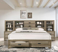 Roundhill Furniture Loiret Light Gray Finish Wood Storage Platform WallBed, Queen