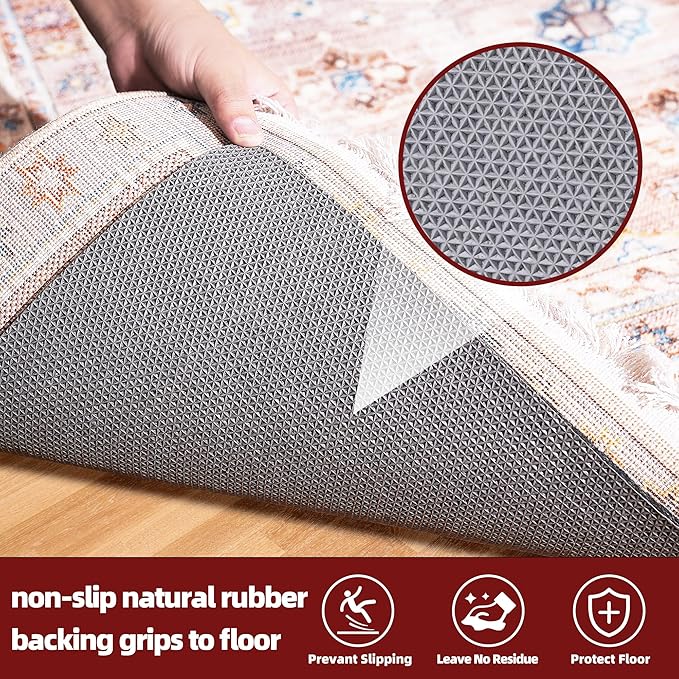 BAGAIL Felt and Natural Rubber Backing Rug Pads 1/4” Thick, 2 x 8 Ft Non Slip Carpet Gripper Keep Rugs in Place, Under Area Rug Protective Cushioned Pads, Carpet Runners, Hardwood Floors Protection