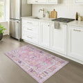 Fame Rugs Pink Modern Oushak Rug 3x5, Washable Vintage Turkish Colorful Oriental Antique Inspired Foldable Small Area Rugs, Luxury Living Room Bedroom (995PP, 2'6" x 5')