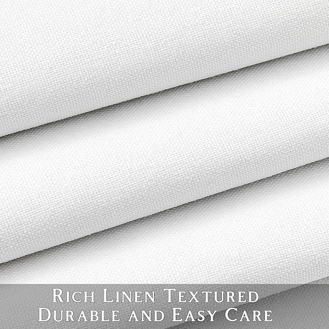 ChrisDowa 100% Blackout Pure White Solid Curtains 120 Inches Long 2 Panels for Bedroom Living Room,Farmhouse Room Darkening Thermal Insulated Soundproof Grommet Top Window Treatment Drapes,52x120