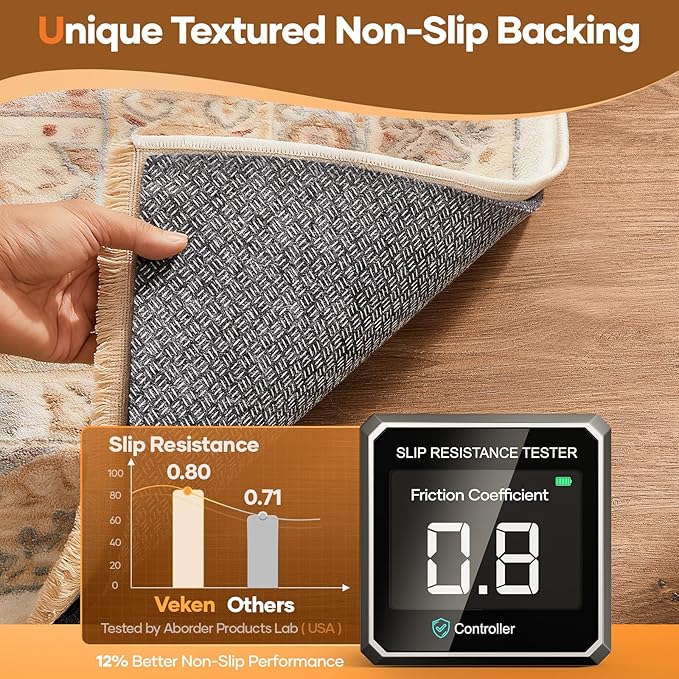 Veken Non Slip Cushioned Runner Rug Pad Gripper 2 x 12 Ft, Felt and Silicone Backing, 1/4 inch Thick Carpet Liner for Hardwood Floors and Finishes, Under Area Rugs Anti Skid Mat, Keep Rugs in Place