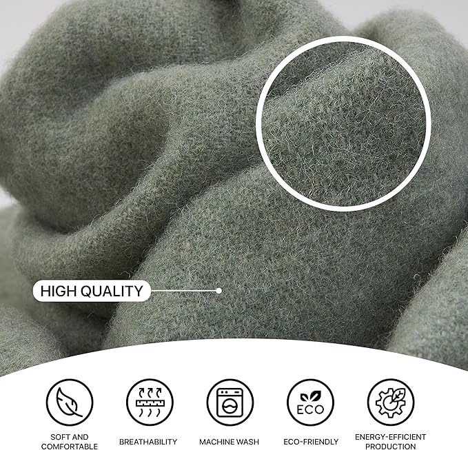 | Wool Blanket/Throw | 100% New Zealand Wool | Perfect for Home and Outdoors | Virgin Wool Throw with Fringes 67"x79" (170 x 200 cm)