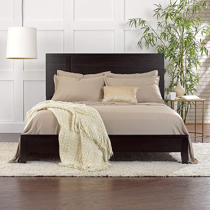 Pure Bamboo Twin Sheets, Genuine 100% Organic Viscose Derived from Bamboo Bed Sheet Set, Luxuriously Soft & Cooling, Double Stitching, 2 Year Quality Promise (Twin, Sand)