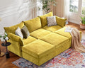 ABCASA 102.6" Luxury Modular Sleeper Sofa Bed 6 Seat Reversible Sectional Couch Deep Seat with Storage Chaises Removable Cover for Living Room, Apartment - Chenille Yellow