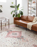 Loloi Skye Collection SKY-02 Ivory/Berry 2'-6" x 10'-0" Runner Rug