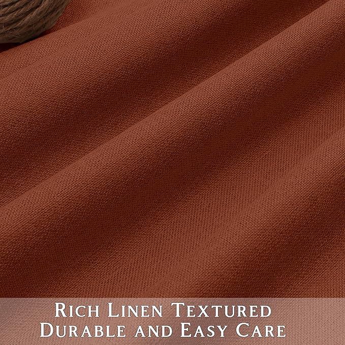 ChrisDowa 100% Blackout Terracotta Solid Curtains 90 Inches Long 2 Panels for Bedroom Living Room,Farmhouse Room Darkening Thermal Insulated Soundproof Grommet Top Window Treatment Drapes,52x90