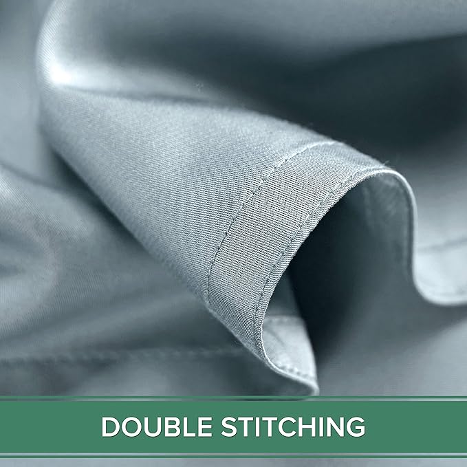 Pure Bamboo Full Sheets, Genuine 100% Organic Viscose Derived from Bamboo Bed Sheet Set, Luxuriously Soft & Cooling, Double Stitching, 2 Year Quality Promise (Full, Sterling Blue)