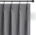 WdFour 42x63 Inch Pinch Pleated Blackout Curtains - Pack of 2, 100% Light Blocking Thermal Insulated Drapes with Textured Weave, Extra Long Back Tab Window Panels for Living Room & Bedroom,Dark Gray.