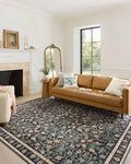 Loloi Rifle Paper Co. Eden Collection EDE-02 Mughal Garden Black 8'-6" x 11'-6" Area Rug feat. CloudPile™