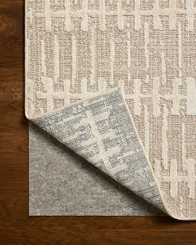 Loloi Amber Lewis Bexley Collection BEX-02 Taupe/Natural 6'-6" x 9'-3" Area Rug Neutral, Textured, Living, Bedroom, Dining, Carpet