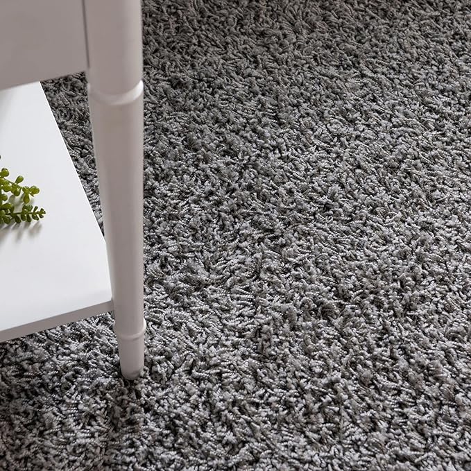 Unique Loom Solid Shag Collection Area Rug (10' x 13' 11" Rectangle, Cloud Gray)