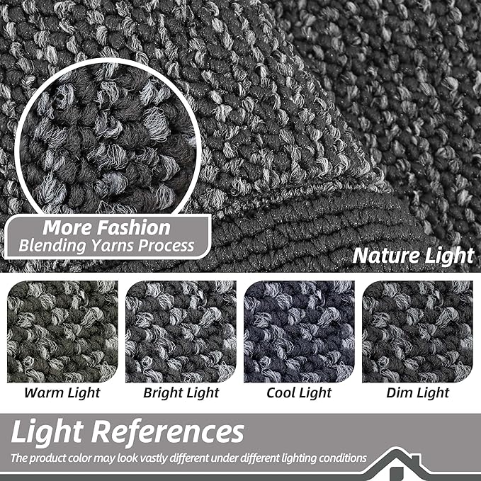 BEQHAUSE Indoor Door Mat 24" x 36", Dirt Trapper Door Mats Non-Slip Entryway Rugs Washable, Resist Dirt Absorbent Welcome Mat, Low Profile Floor Mats for Front Back Door and Entryway, Charcoal