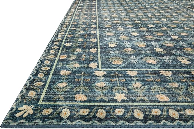 Loloi Rifle Paper Co. Eden Collection EDE-03 Lattice Indigo 8'-6" x 11'-6" Area Rug feat. CloudPile™