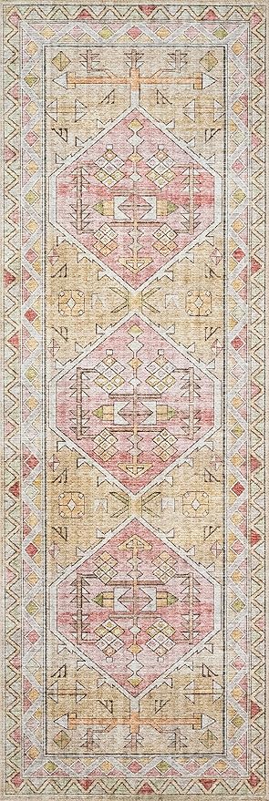 Loloi Skye Collection SKY-04 Gold/Blush 2'-6" x 10'-0" Runner Rug