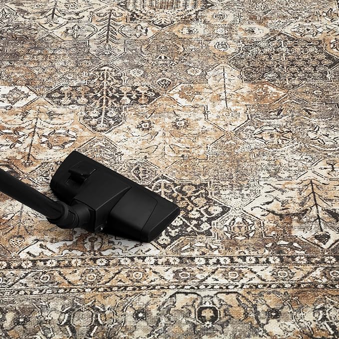 Keen Home Design 4x6 Rug - Machine Washable Area Rug with Non-Slip Backing, Ideal for Living Room, Dining Room, Bedroom - Vintage, Easy Clean, Durable, Low Pile Rug - (4' x 6')