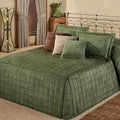 Touch of Class Camden Luxury Bedding | Warm Deep Sage Green Color | Grande Fitted Bedspread | Faux Suede Box Quilted Design | Designed 3 Piece Set Includes Cal King Bedspread and 2 King Shams