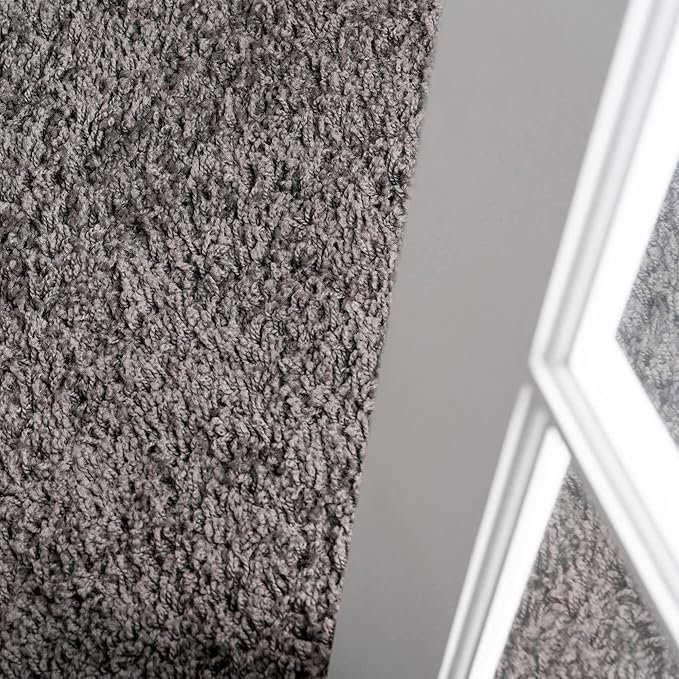 Unique Loom Solid Shag Collection Area Rug (8' Octagon, Graphite Gray)