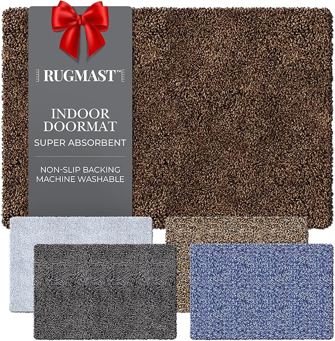 Premium Microfiber Indoor Door Mat – 24"x36" Washable Entry Mat, Non-Slip, Waterproof Backing, Super Absorbent, Low Profile Entryway Doormat for Indoor Entrance