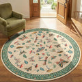 Mushroom Insect 5ft Round Rug Washable Non-Slip Soft Ultra-Thin Small Boho Circle Carpet for Entryway Kitchen Bedroom Nursery Dining Room Khaki Green