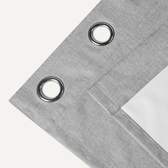 Amazon Basics 100% Blackout Curtains with Grommets, 2 Panels, 52 x 96 Inches, Dark Gray
