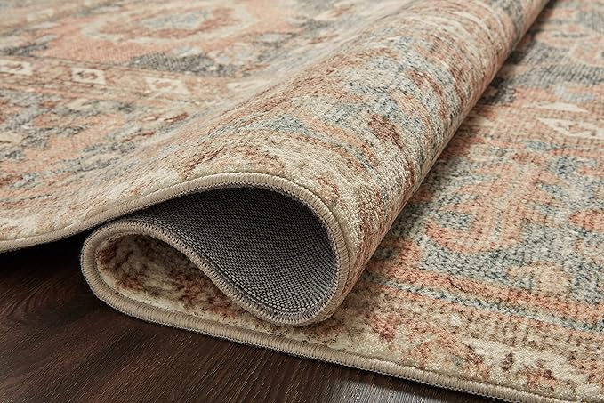 Loloi Margot Collection MAT-03 Ocean/Spice 7'-6" x 9'-6" Area Rug feat. CloudPile, No-Shed Easy Clean Large Patterned Area Rug for Living Room, Bedroom, Dining Area