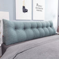 homecozy Wedge Headboard Pillow Dorm Room Reading Pillow Back Support for Sitting Up in Bed Bolster Lumbar Cushion Body Positioning Bedrest Gift for Mom Cotton Linen 76in Gray King