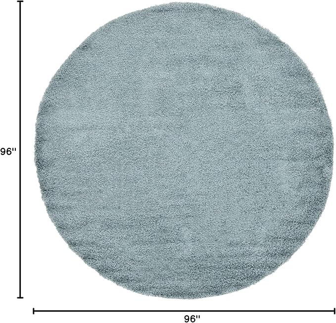 Unique Loom Solid Shag Collection Area Rug (8' Round, Light Slate Blue)