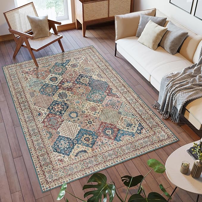 Gertmenian Indoor Boho Area Rug - 9x13 Extra Large, Non Slip, Super Strong, Ideal for High Traffic Areas in Bedroom, Living Room, Kitchen - Cinzia, Bronze, 28509