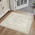 2x3 Taupe Entryway Area Rug Machine Washable Door Mat Kitchen Vintage Distressed Non Slip Carpet Indoor Retro Floral Accent Throw Small Rug for Bathroom Office Bedroom Living Dining Room