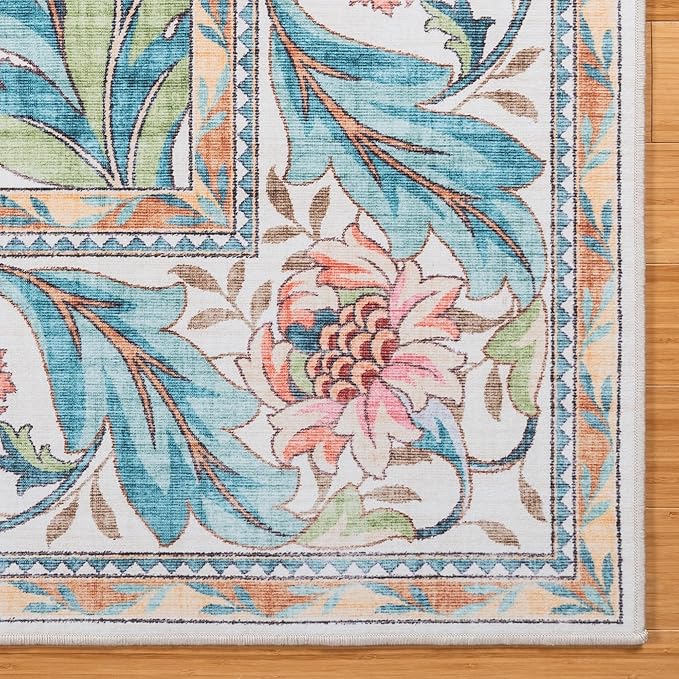 Gertmenian Indoor Boho Area Rug | Home Decor for Entryway, Bedroom, Living Room, Office, Kitchen | Non Slip, Soft, Printed Accent Rugs | Altair, Ivory, 5x7 Standard, 24504