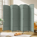 JOSTYLE Room Divider 6 Panel Divider Wall, 6ft Tall Divider for Room Separation, Folding Privacy Screen Panel, Portable Wooden Room Divider Panel, Freestanding Partition Screen, Grey
