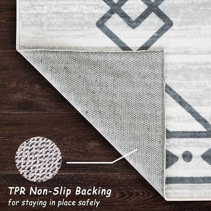 6x9 Area Rug, Ultra-Soft Washable Rug for Living Room, Dinner Room, Bedroom, Non-Slip Modern Westren Rug, Indoor Carpet Large Area Rug, Checkered