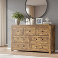 7-Drawer Dresser, Modern Wooden Storage Chest of Drawers, Dresser TV Stand, Wood Drawer Organizer with Metal Handles for Bedroom, Living Room, Hallway
