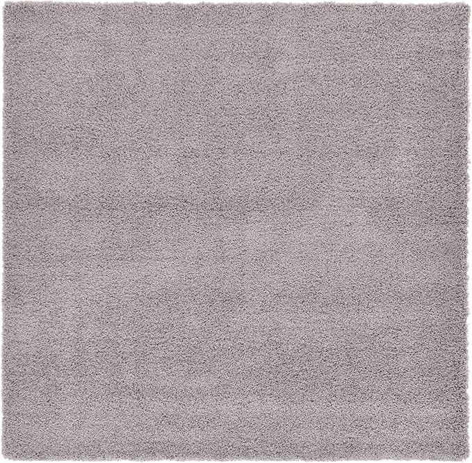 Unique Loom Solid Shag Collection Area Rug (8' Square, Cloud Gray)