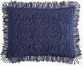 Beatrice Home Fashions Medallion Chenille Bedspread, Standard Sham, Navy